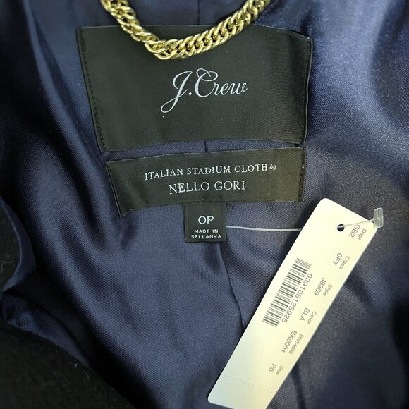 NWT J. Crew Chateau Parka Wool Peacoat (Black) 0P - Picture 8 of 12